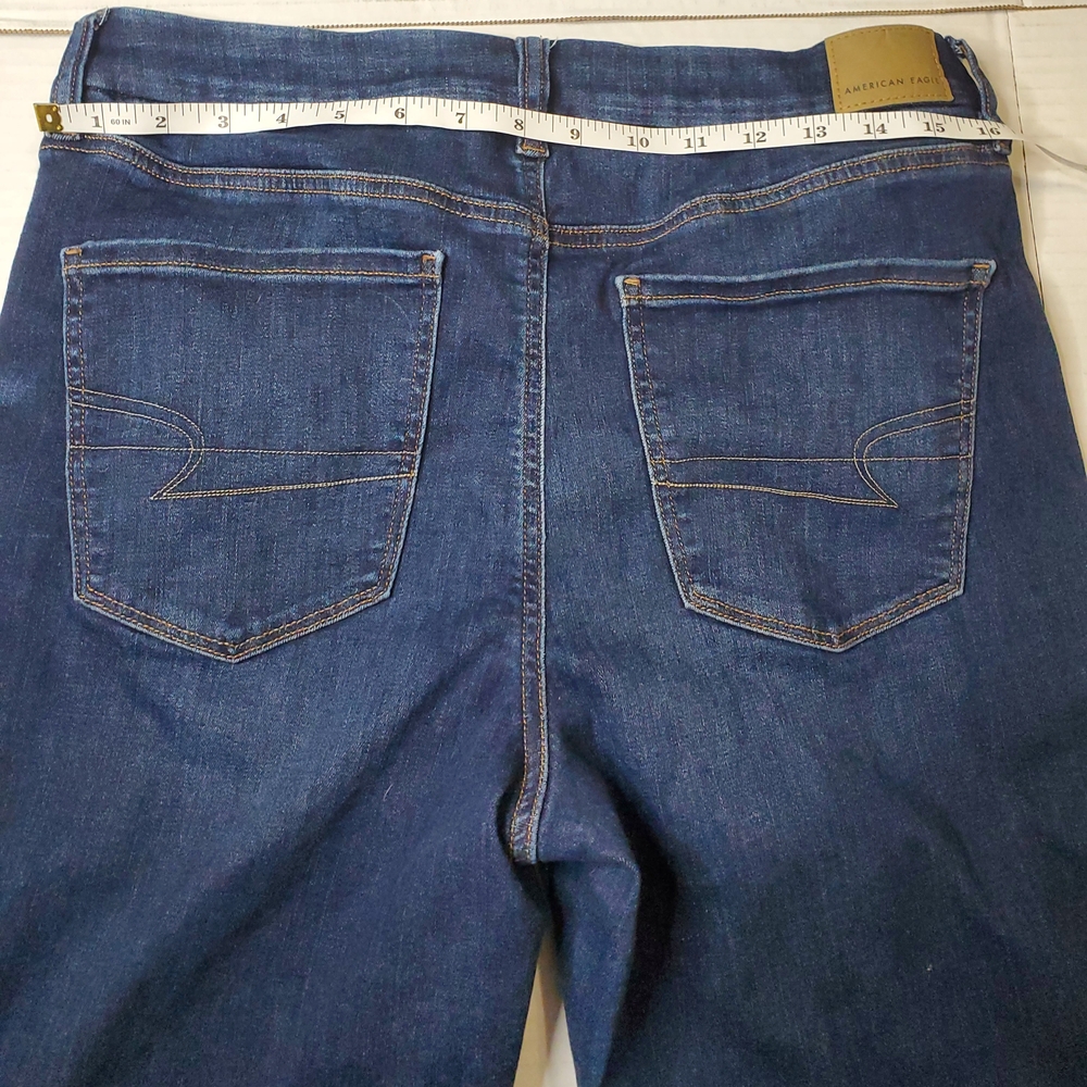 American Eagle Outfitters Dark Indigo Straight Leg Jeans 14 - Picture 4 of 6